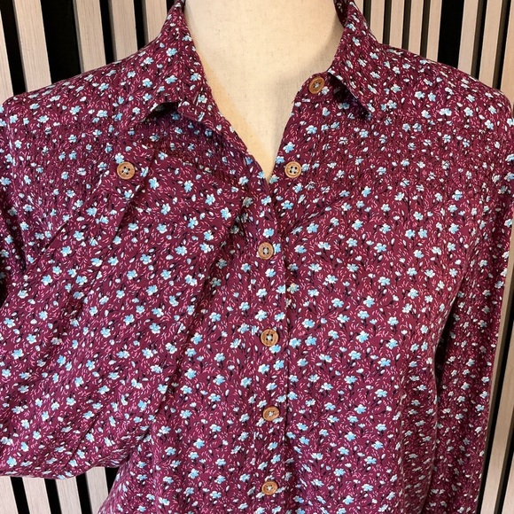 Anthropologie MAEVE Purple Floral Button-Down Shirt SZ 2 - Picture 2 of 6